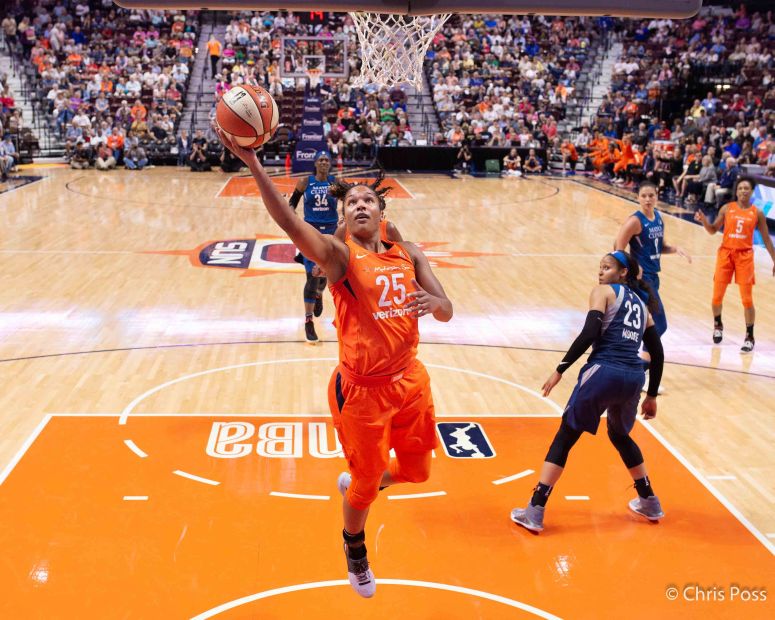 during a WNBA basketball game between the Minnesota Lynx and the Connecticut Sun at Mohegan Sun Arena. The Connecticut Sun defeated the Minnesota Lynx 96-79.